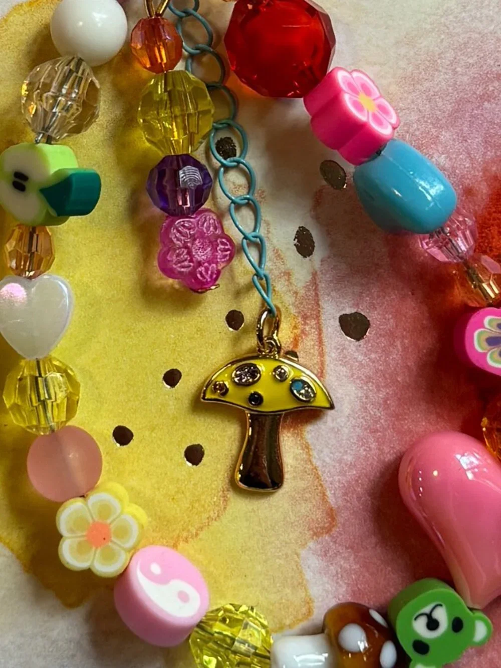 THE GEMINI MINI YELLOW MUSHROOM BAG CHARM